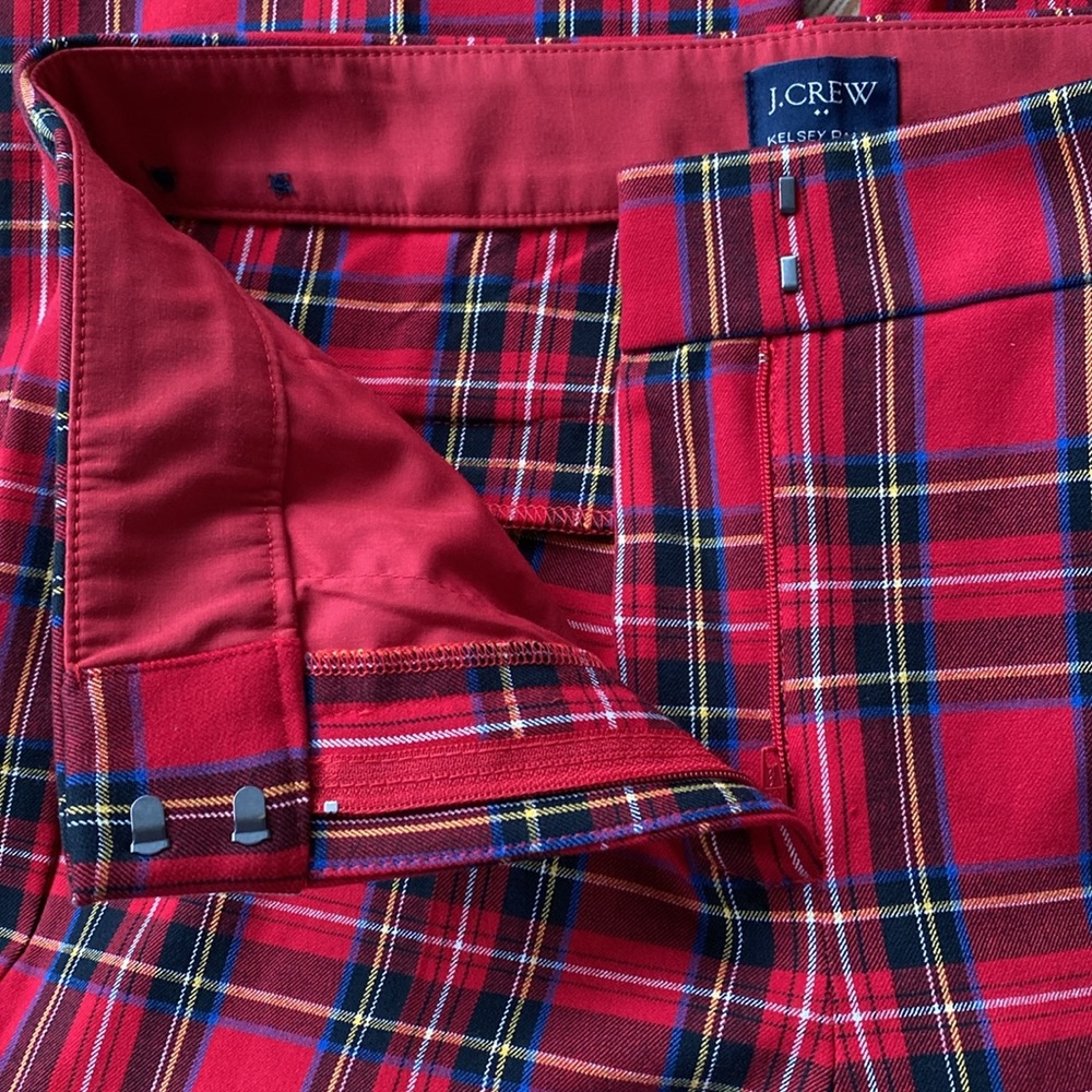 J.CREW Tartan Plaid Flare Kelsey Pant Sz 6 - Picture 6 of 10